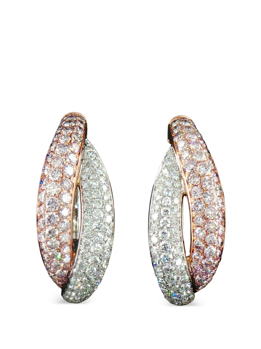 HYT Jewelry pink and white diamond hoop earrings - Silber