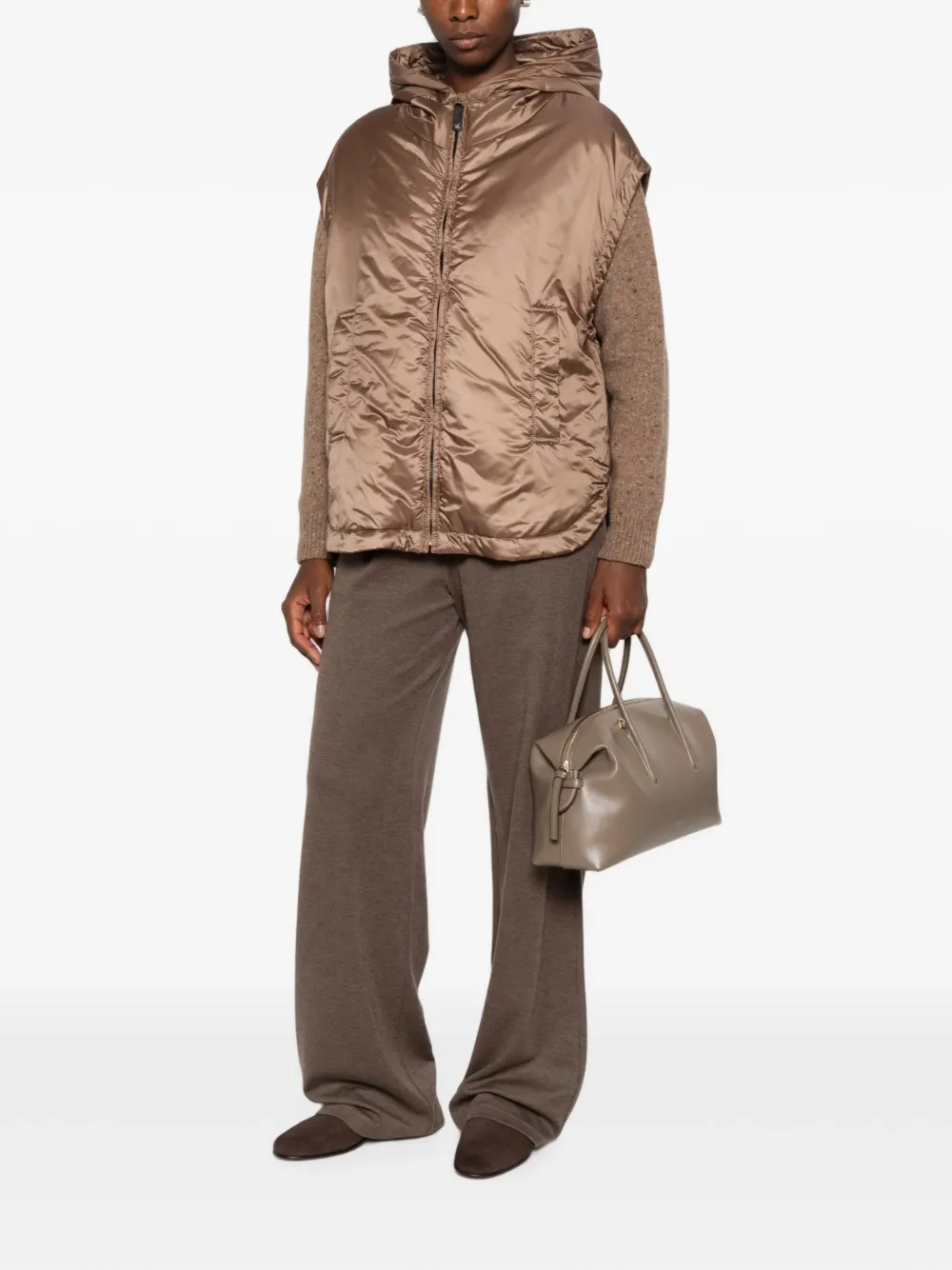 Max Mara The Cube top met capuchon Bruin