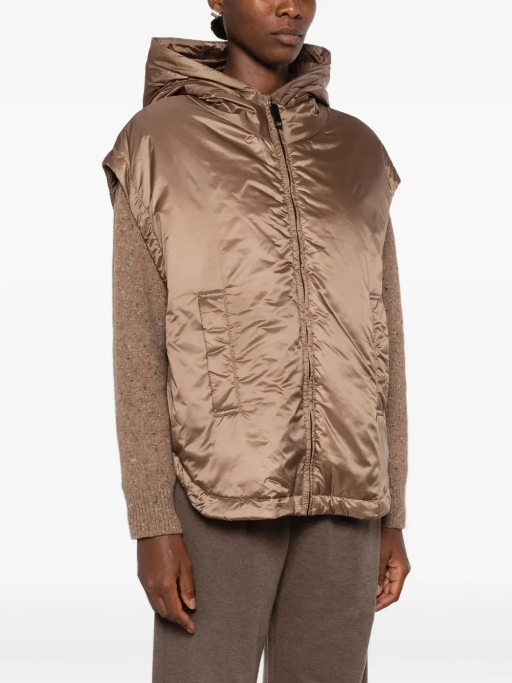 Max Mara The Cube top met capuchon Bruin