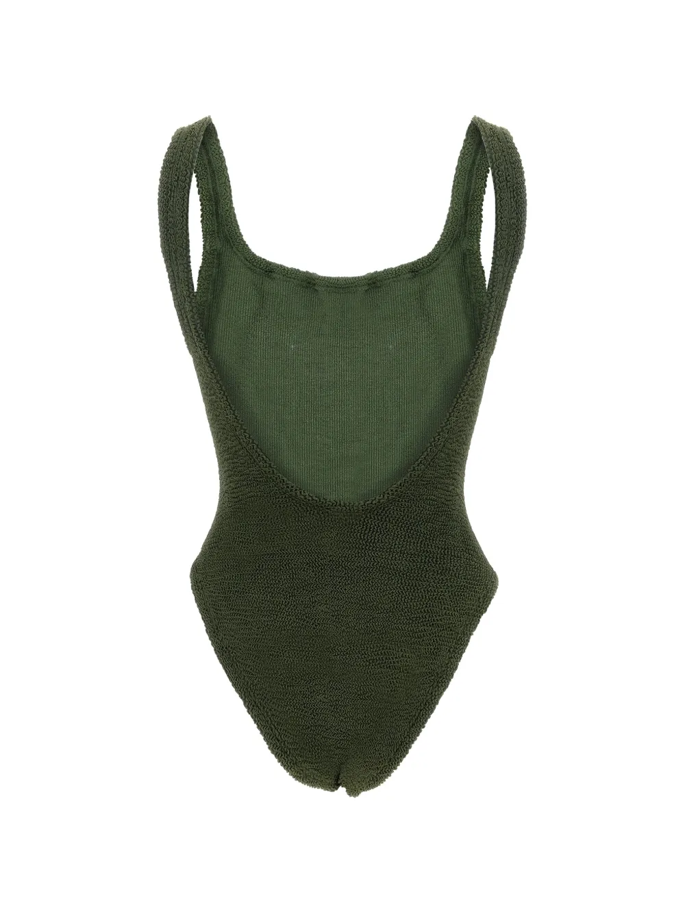 Hunza G crinkle-effect square-neck swimsuit Groen