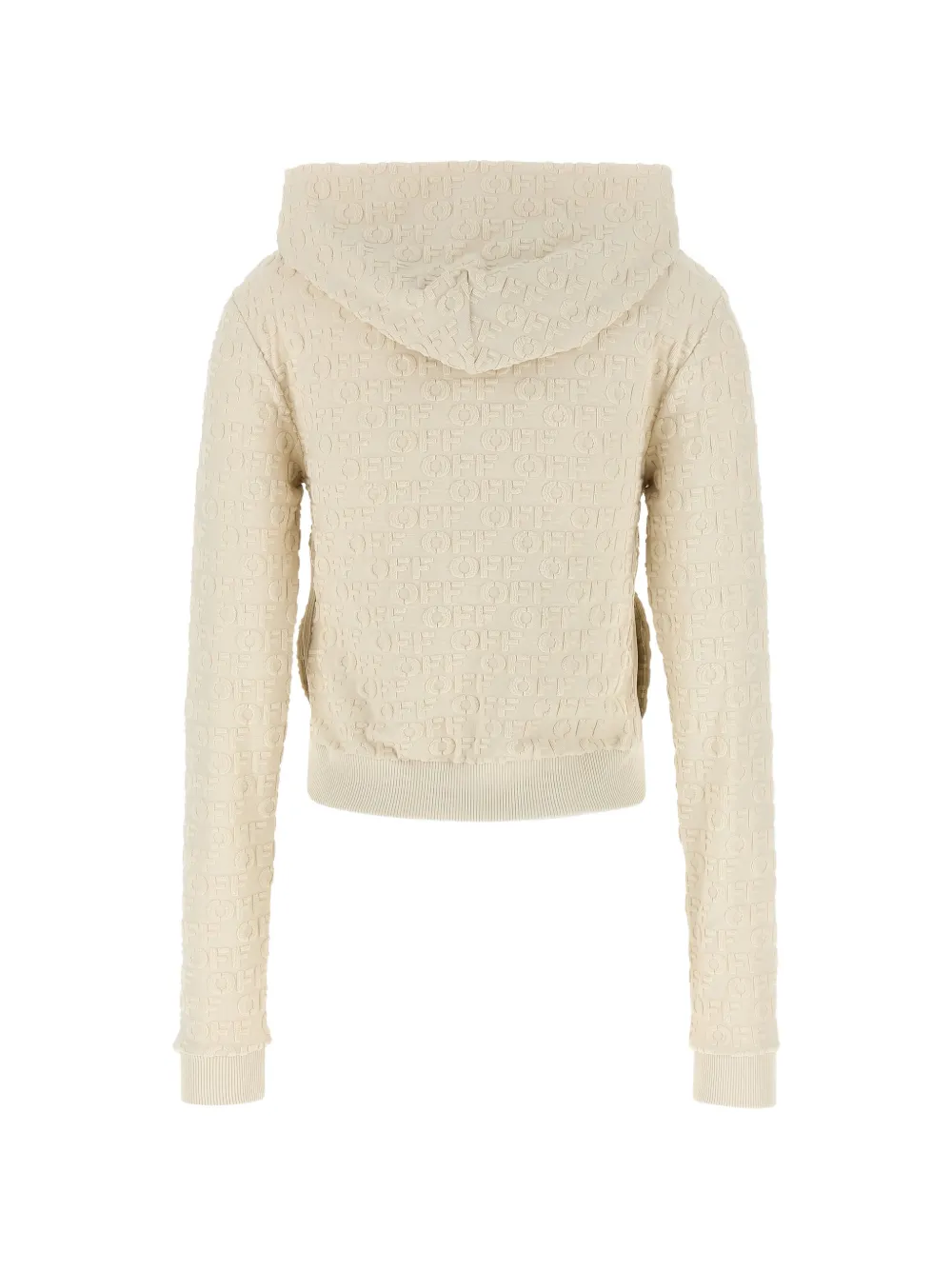 Off-White Terry Off hoodie met logo-jacquard en rits Beige
