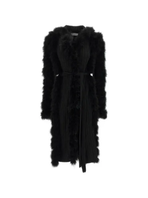 The Attico waist-belt faux fur coat