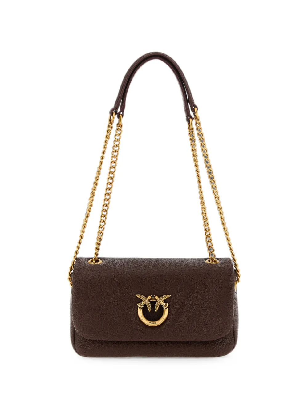 PINKO Love Birds leather shoulder bag - Marrone