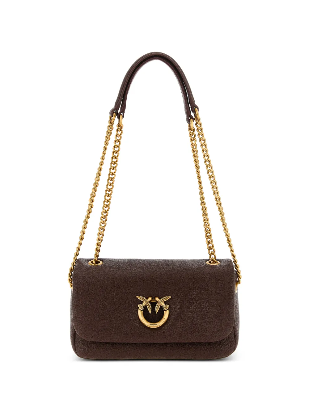 PINKO Love Birds leather shoulder bag - Marrone