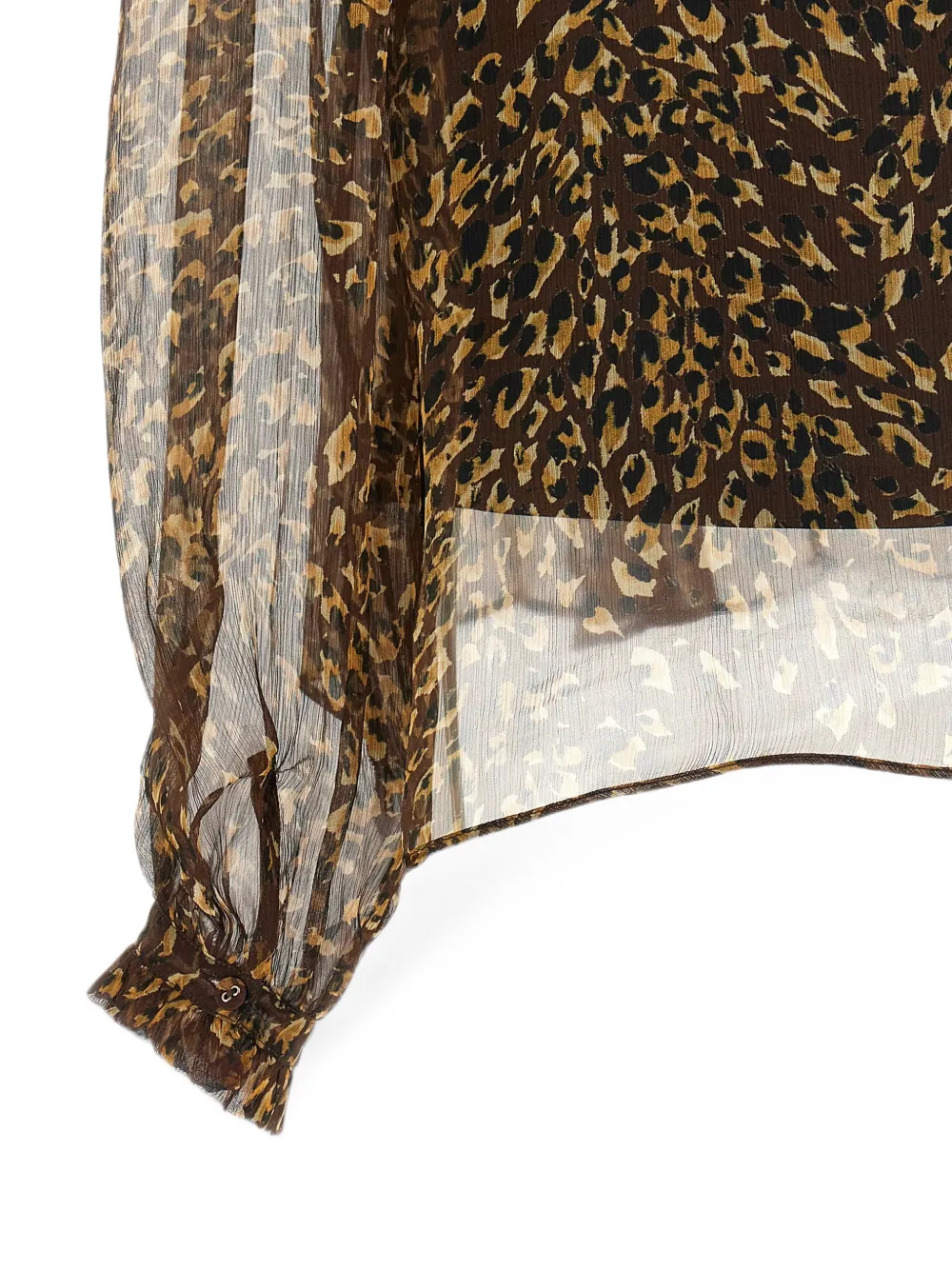 TWINSET animal-print ruffled shirt Bruin