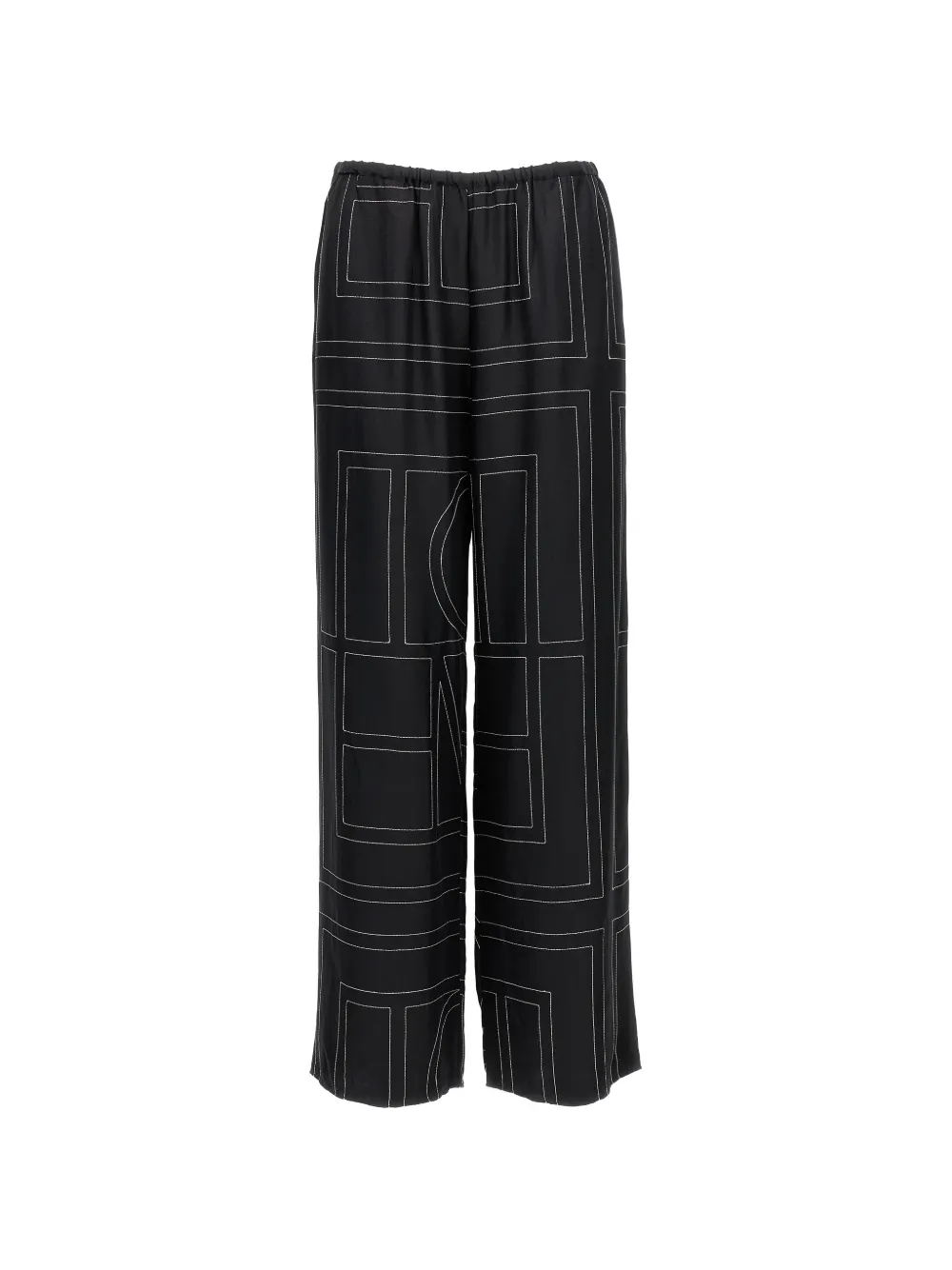 TOTEME embroidered silk trousers - Black