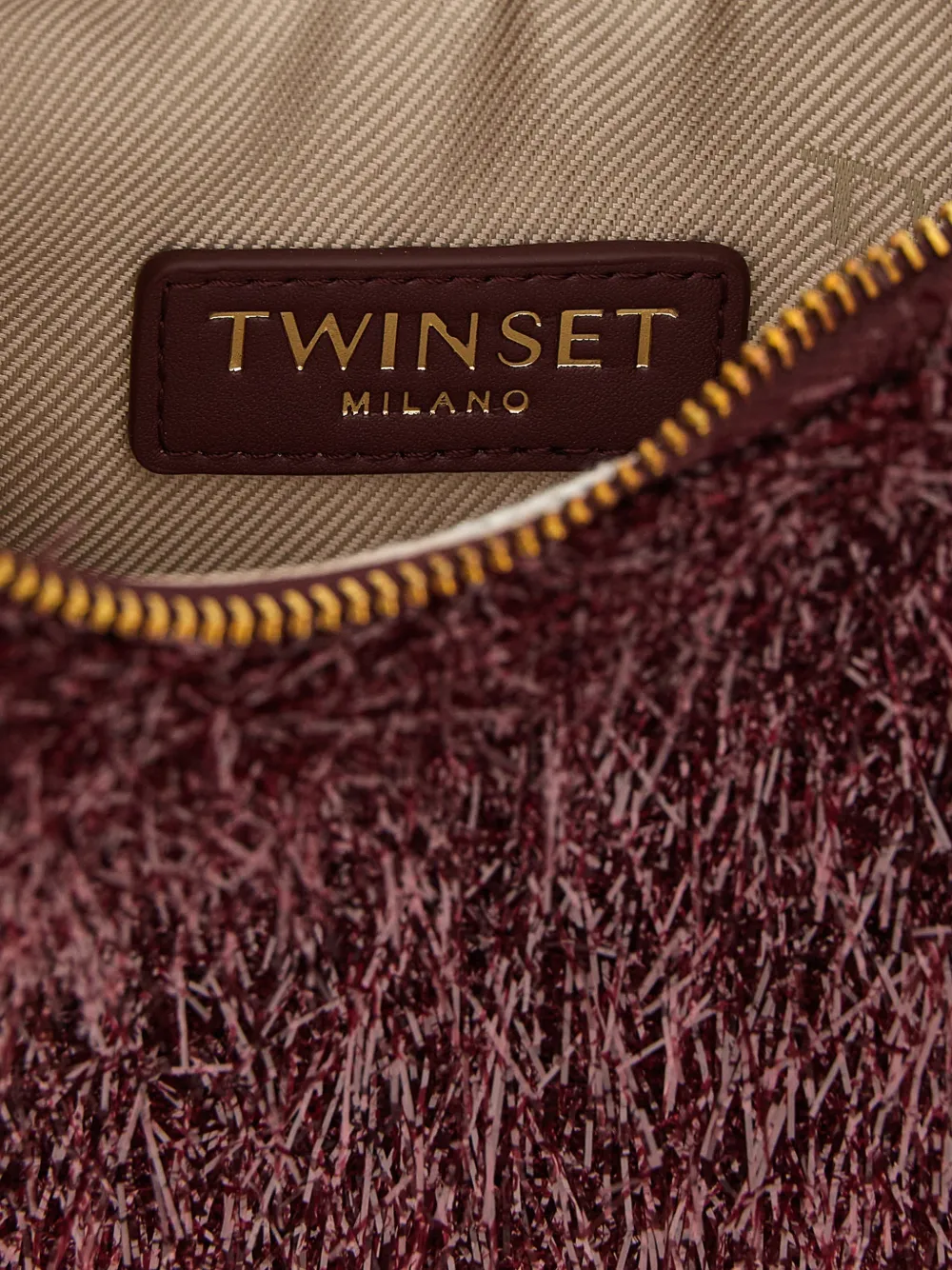 TWINSET Mini Croissant shopper met gerafelde afwerking Rood