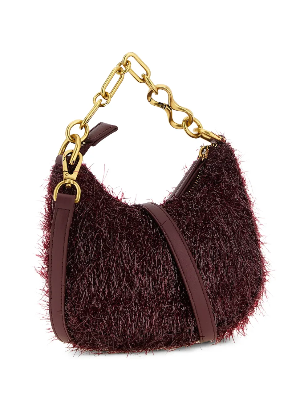 TWINSET Mini Croissant shopper met gerafelde afwerking Rood