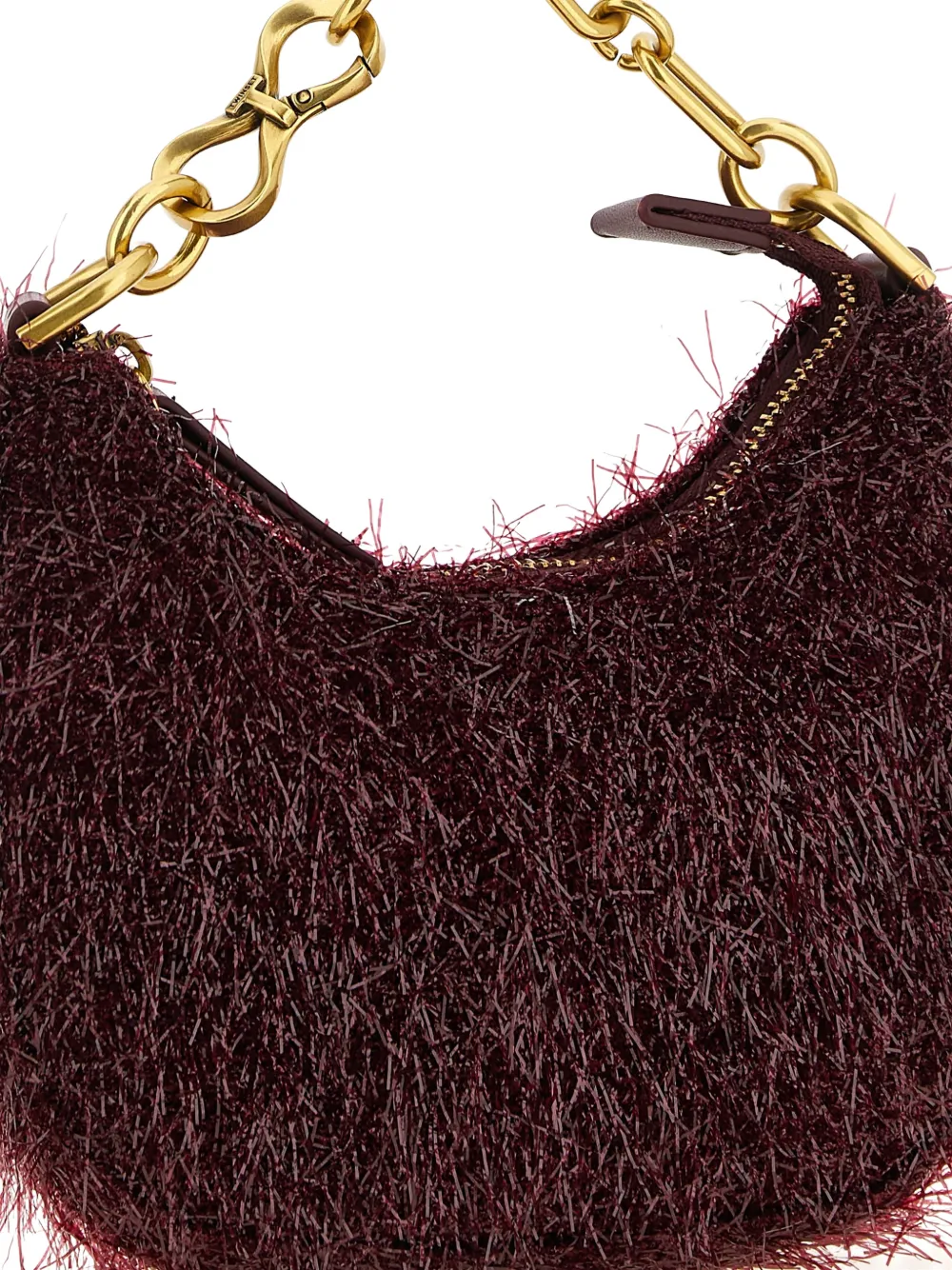 TWINSET Mini Croissant shopper met gerafelde afwerking Rood