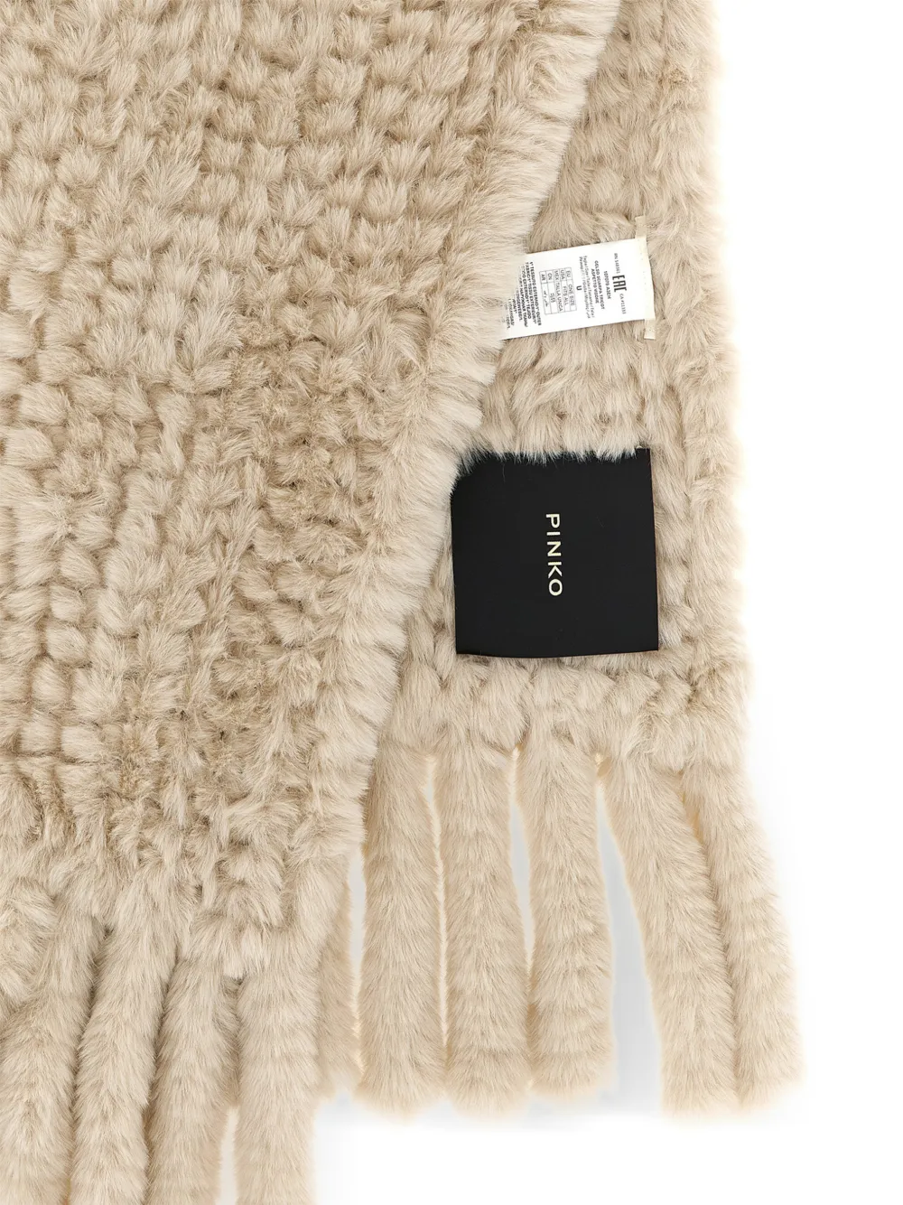 PINKO Sjaal met pluizige textuur en franje Beige