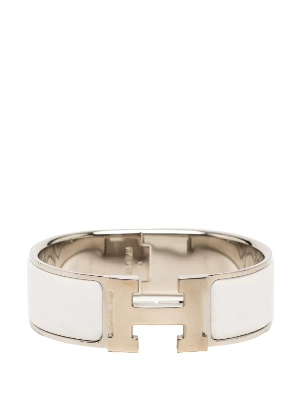 Hermès Pre-Owned 2000-2026 breites Clic Clac H GM Armband aus Emaille - Weiß