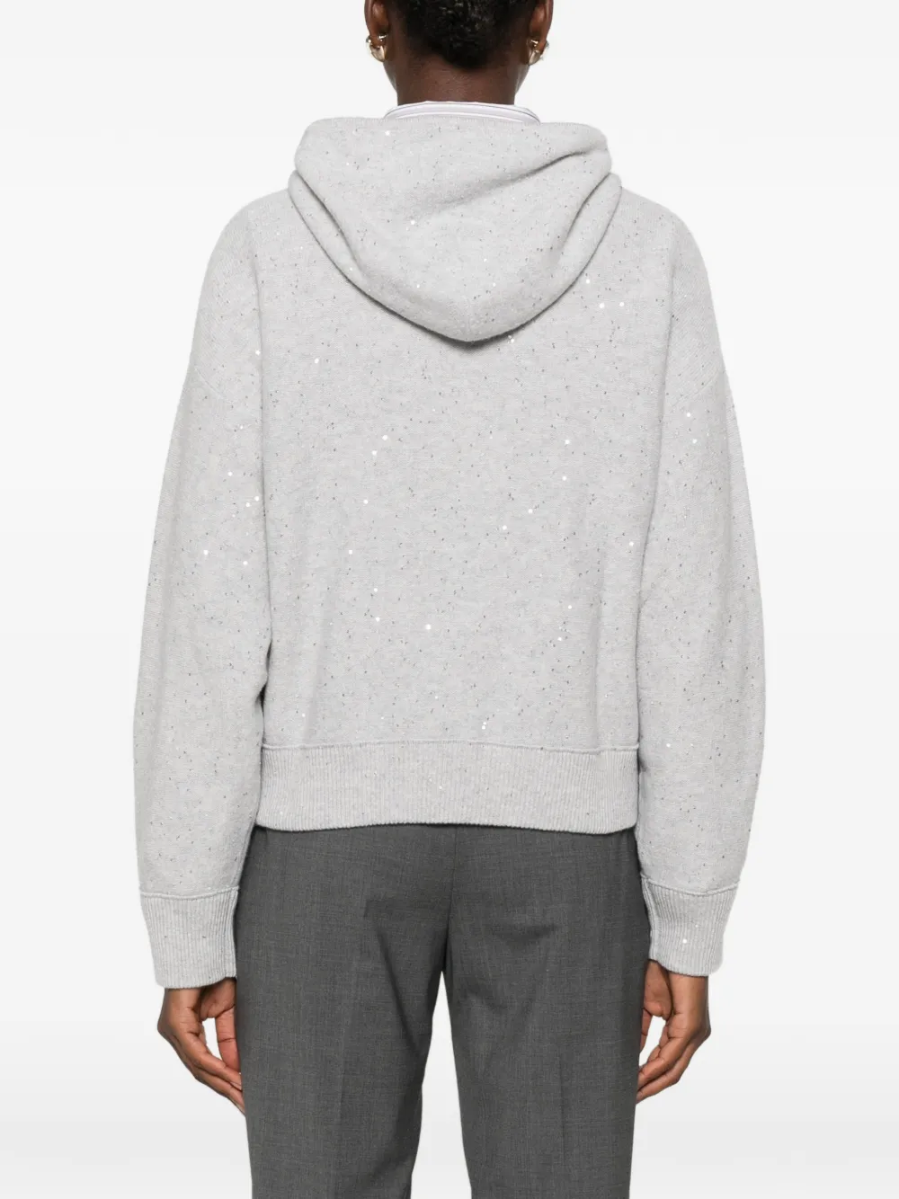 Antonelli Hoodie verfraaid met pailletten Grijs