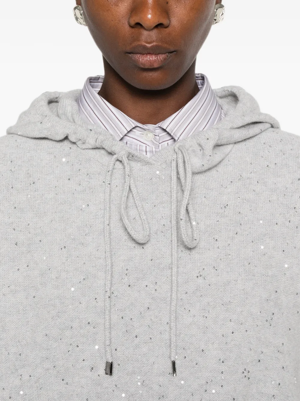 Antonelli Hoodie verfraaid met pailletten Grijs
