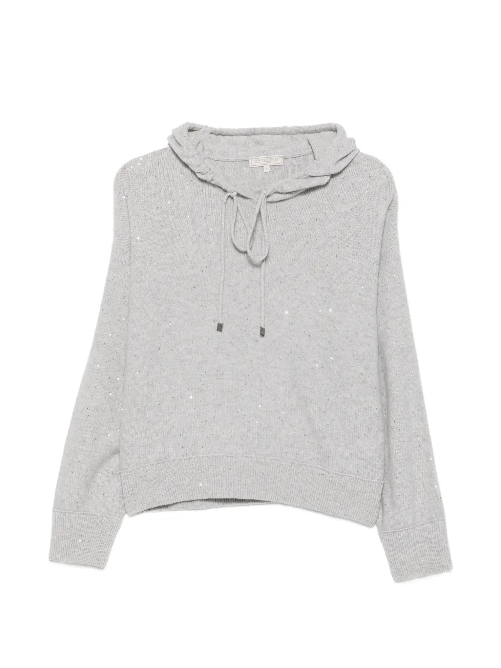 Antonelli sequin-embellished drawstring hoodie - Grigio