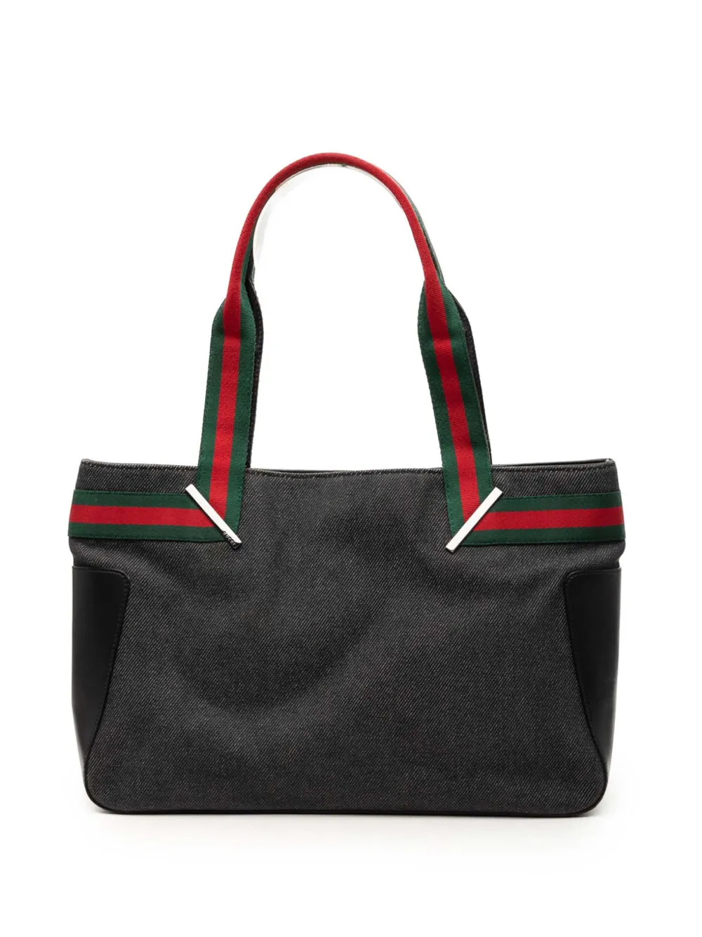 Gucci Pre-Owned 2000-2015 Web Tote Bag aus Denim - Schwarz