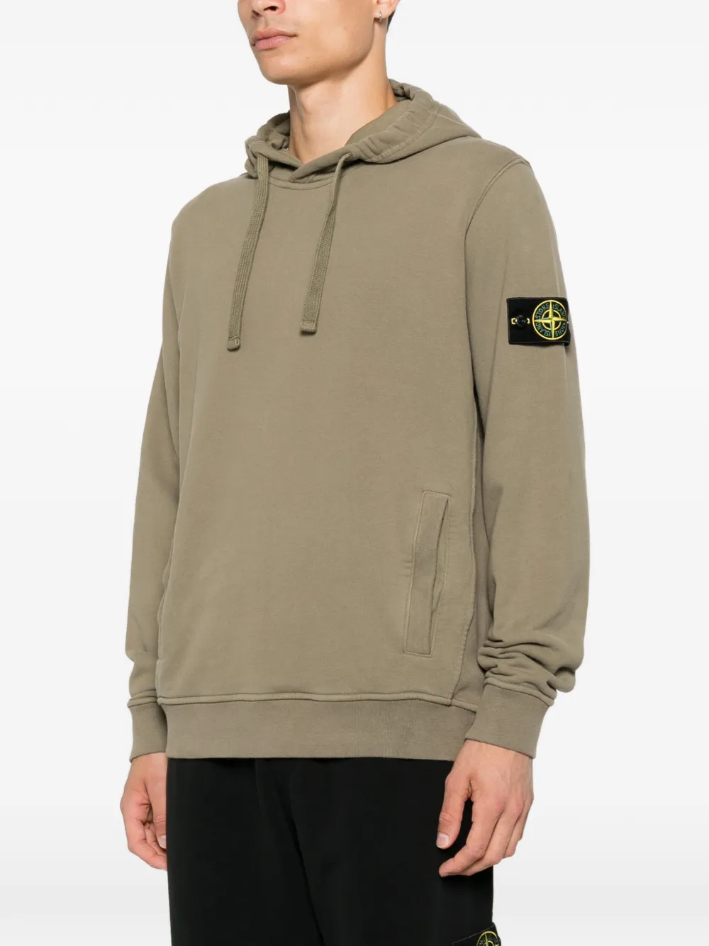 Stone Island Hoodie met logopatch Groen