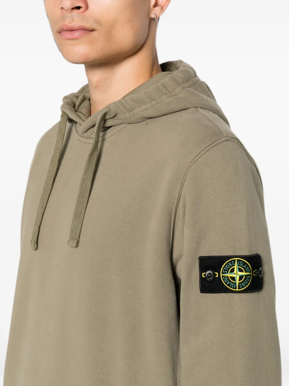 Stone Island Hoodie met logopatch Groen