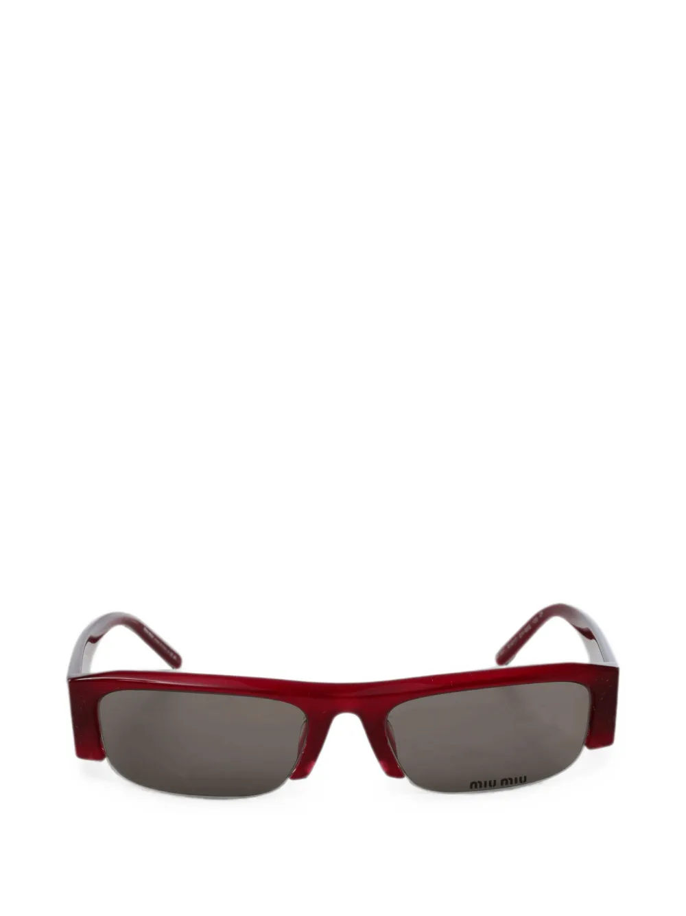 Miu Miu Rectangle-frame Sunglasses In Red