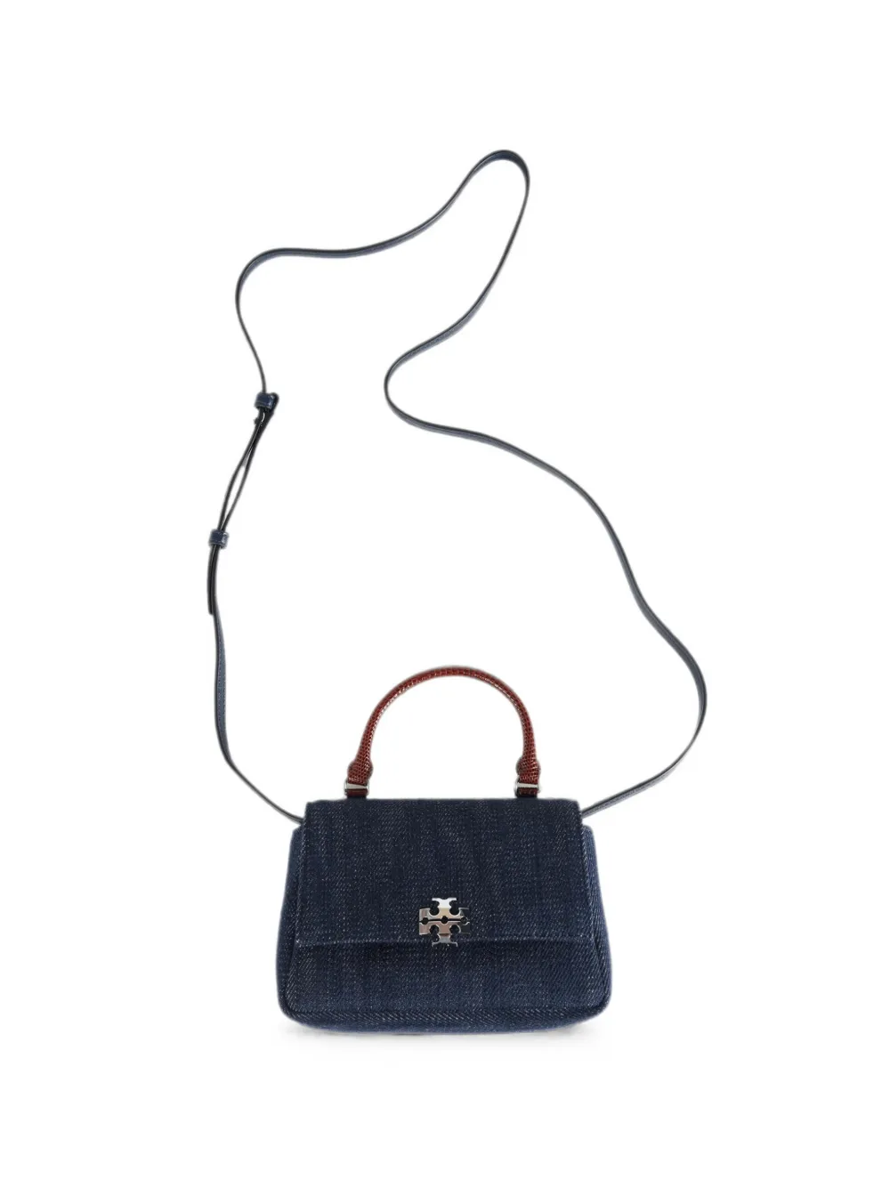 Tory Burch Charlie denim chain wallet - Blu