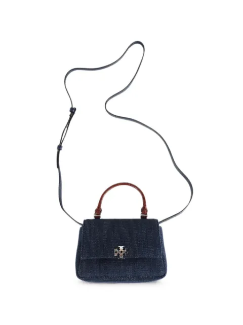 Tory Burch Charlie denim chain wallet