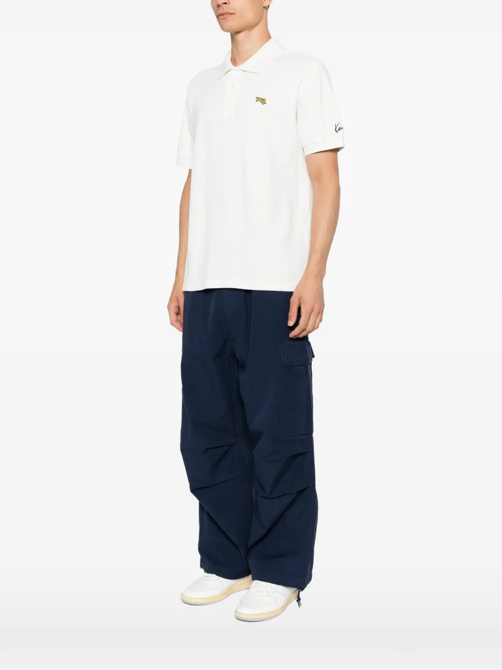 Kenzo Poloshirt met tijgerpatch Wit