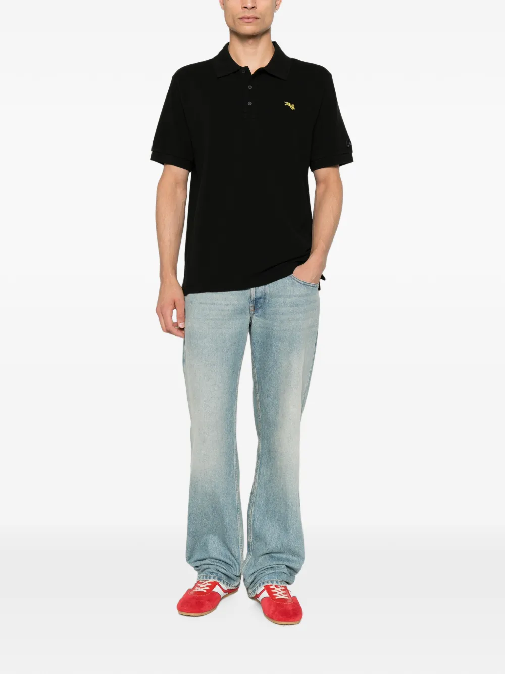 Kenzo Poloshirt met tijgerpatch Zwart