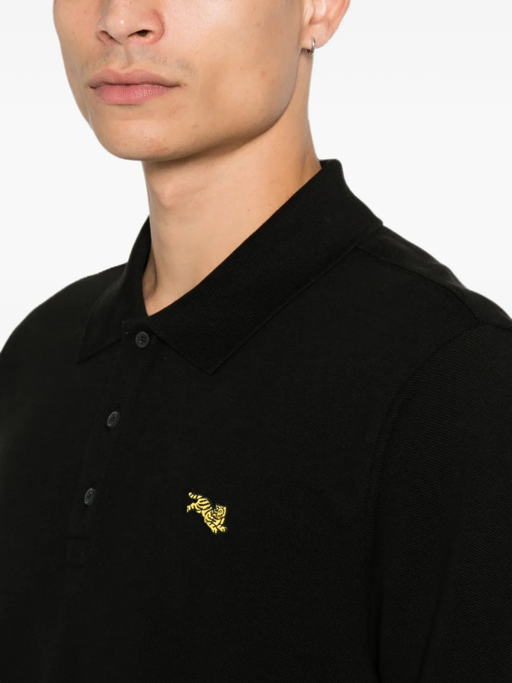 Kenzo Poloshirt met tijgerpatch Zwart