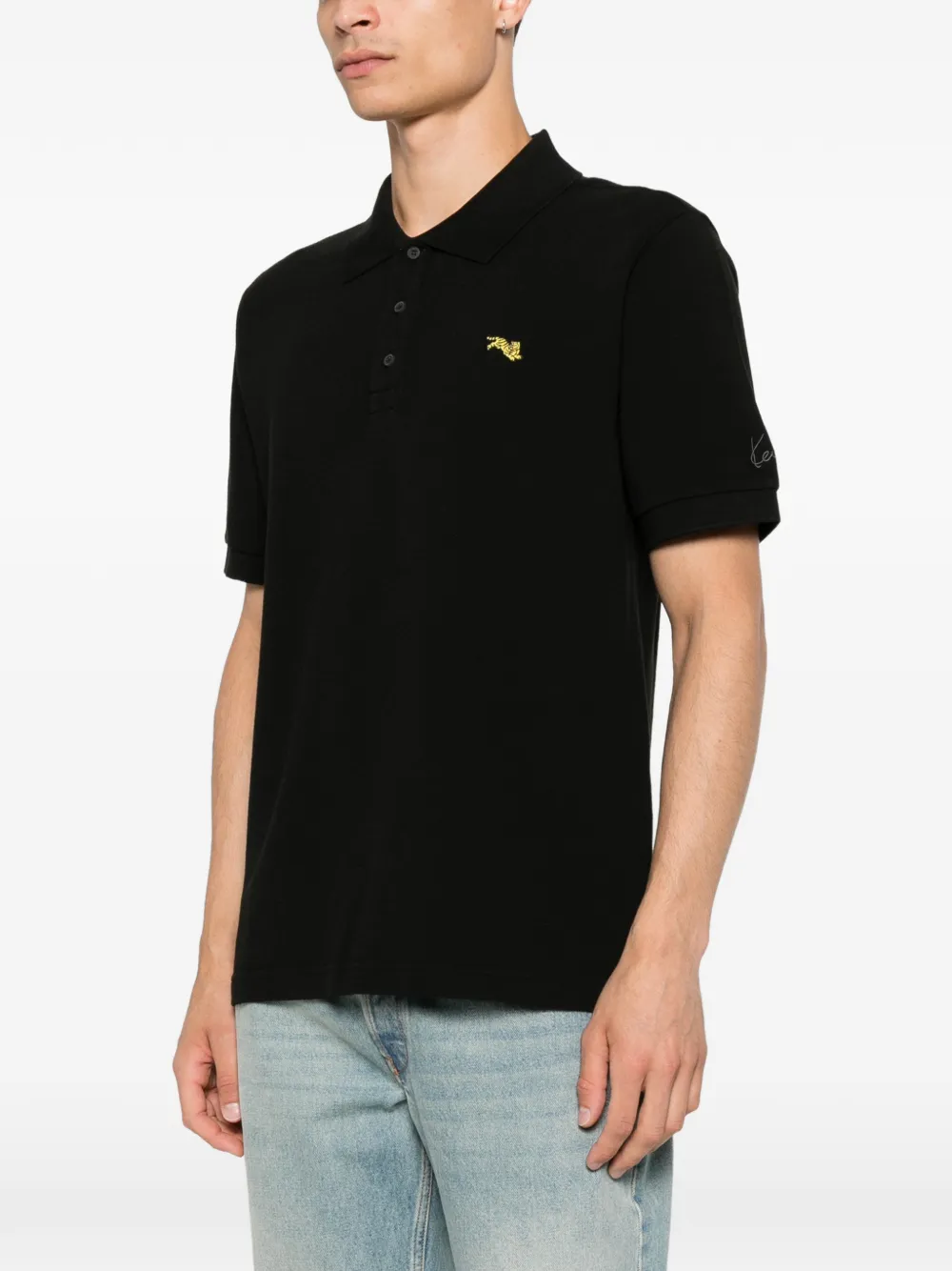 Kenzo Poloshirt met tijgerpatch Zwart