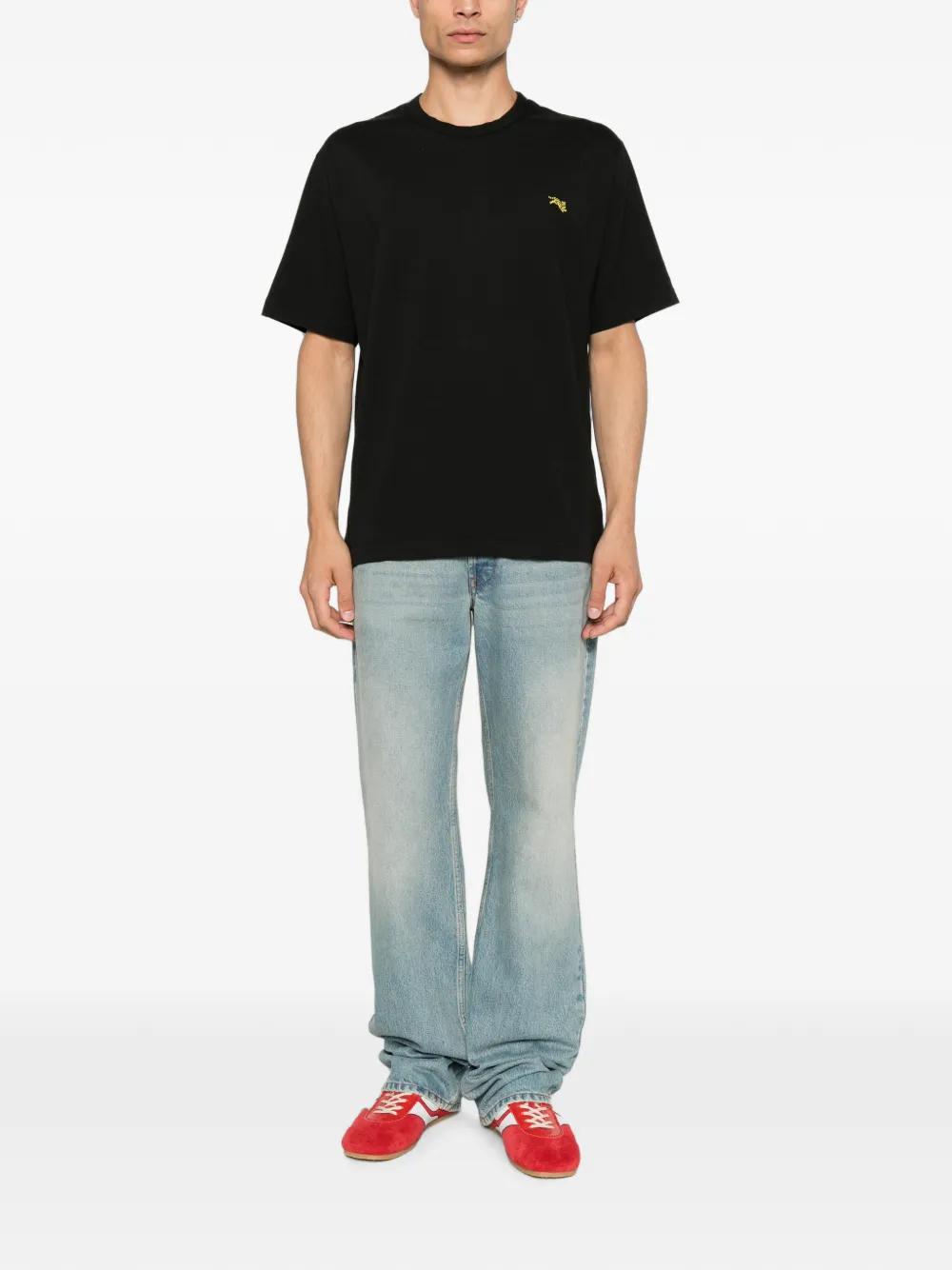 Kenzo Jumping Tiger T-shirt met patch Zwart