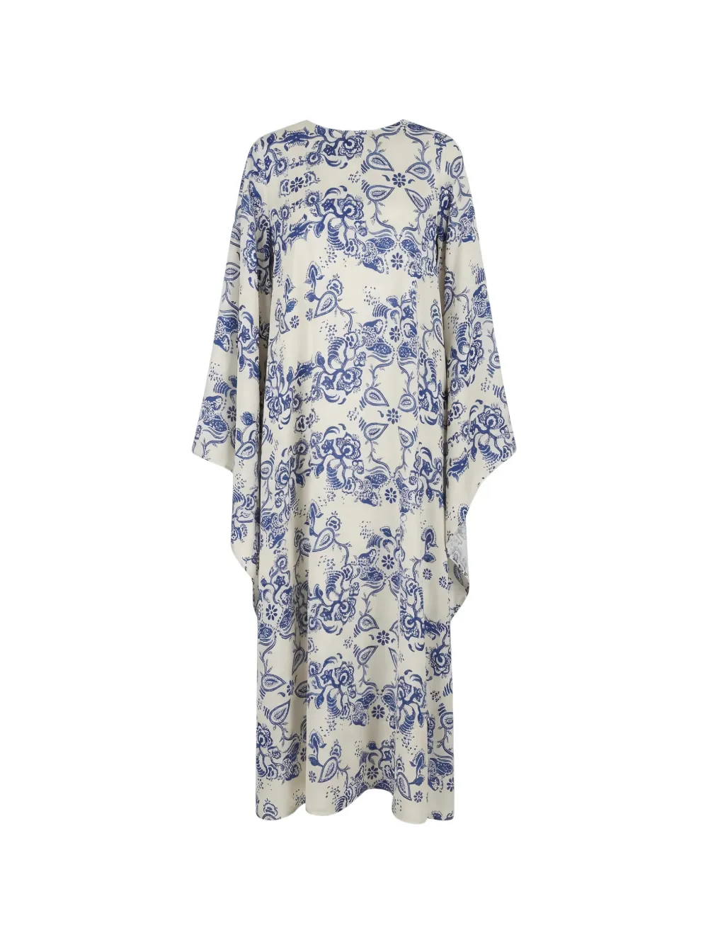 LIU JO scarf-print kimono-sleeve maxi dress - Toni neutri