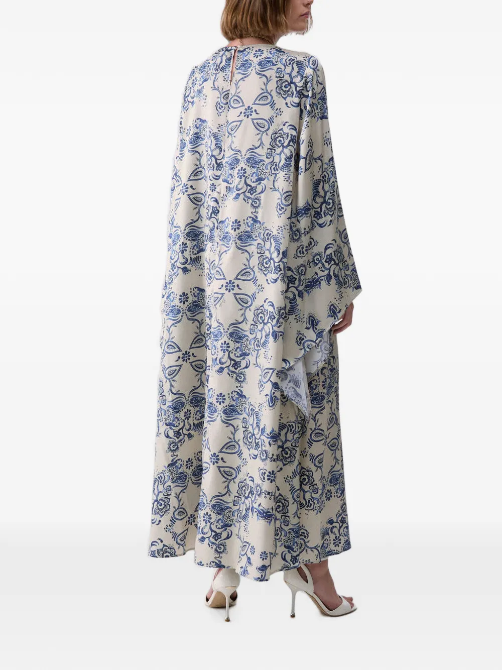 LIU JO maxi-dress met sjaalprint en kimono mouwen Beige