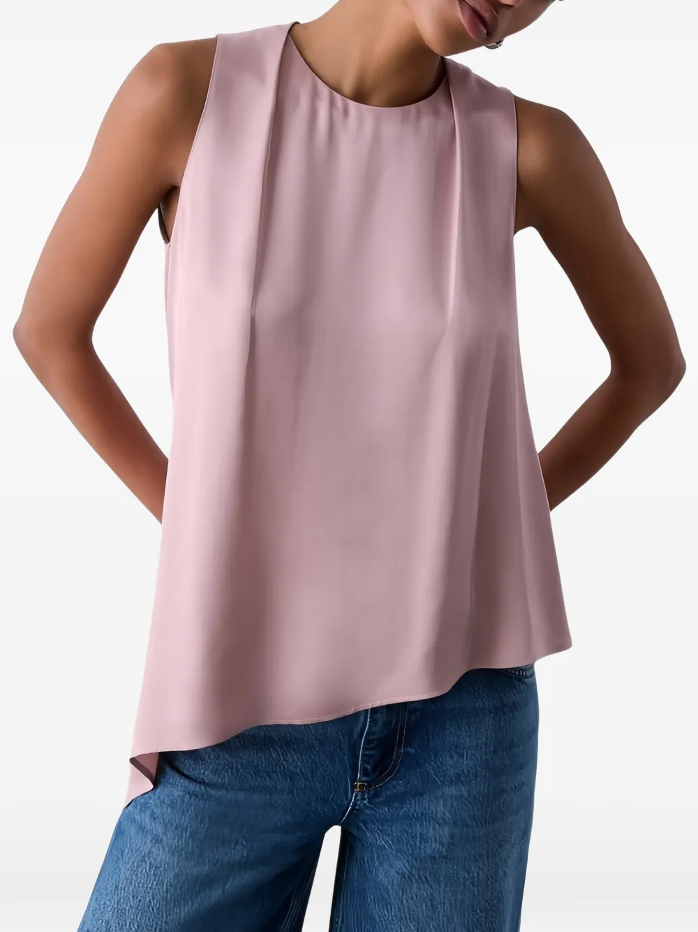 LIU JO asymmetric satin top - Rosa
