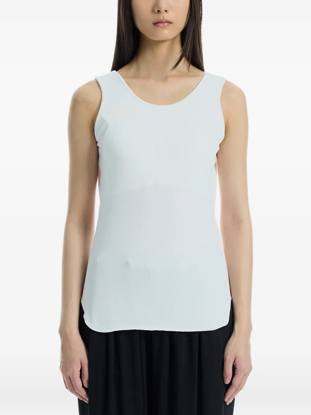 Determ; ribbed scoop-neck tank top - Bianco