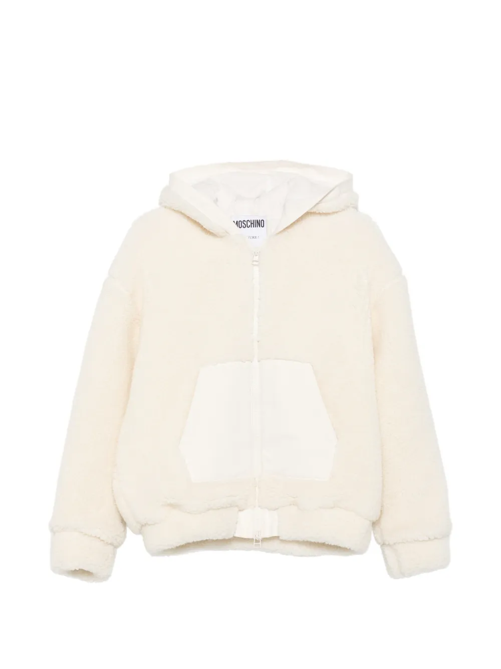 Moschino Pre-Owned veste à capuche en peau lainée artificielle (années 2010) - Tons neutres