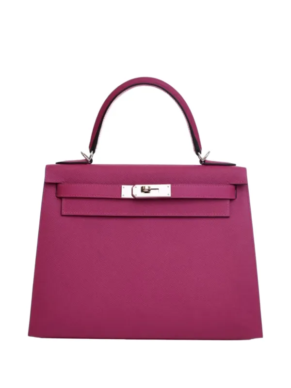 Hermès Pre-owned 2018 Epsom Kelly II Sellier 28 Satchel in Purple
