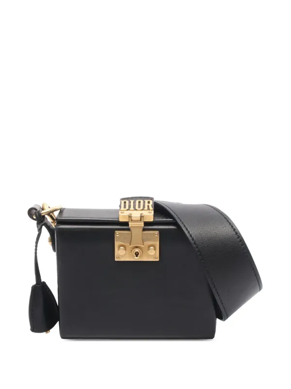 Dior Pre-owned 2000-2026 Small Lambskin Dioraddict Lockbox Bag Crossbody Bag in Black