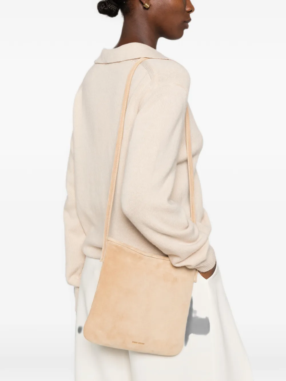 Manu Atelier Suède schoudertas Beige