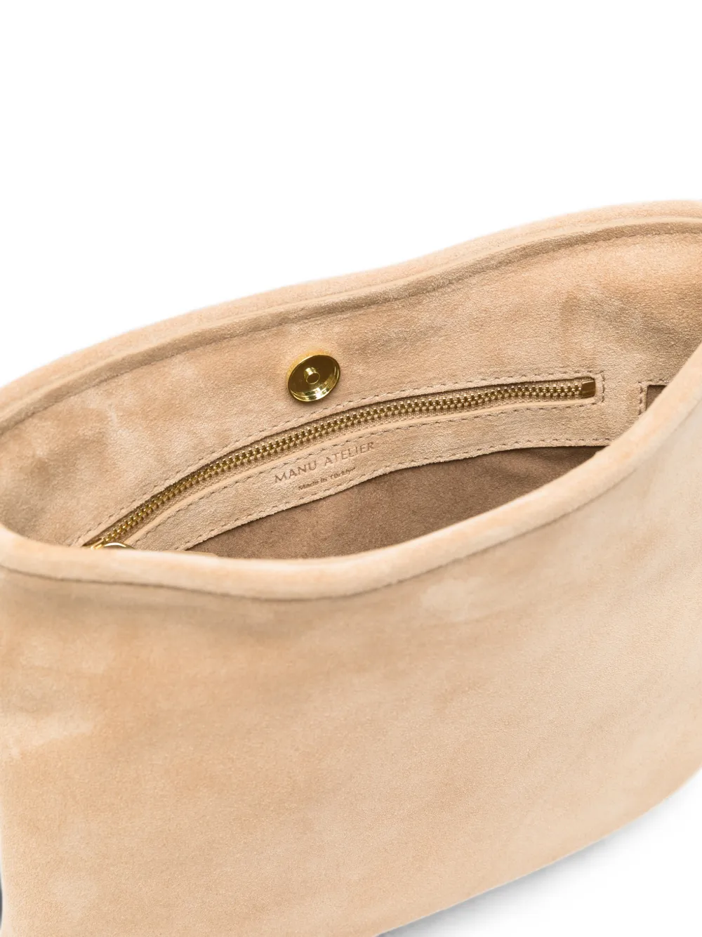 Manu Atelier Suède schoudertas Beige