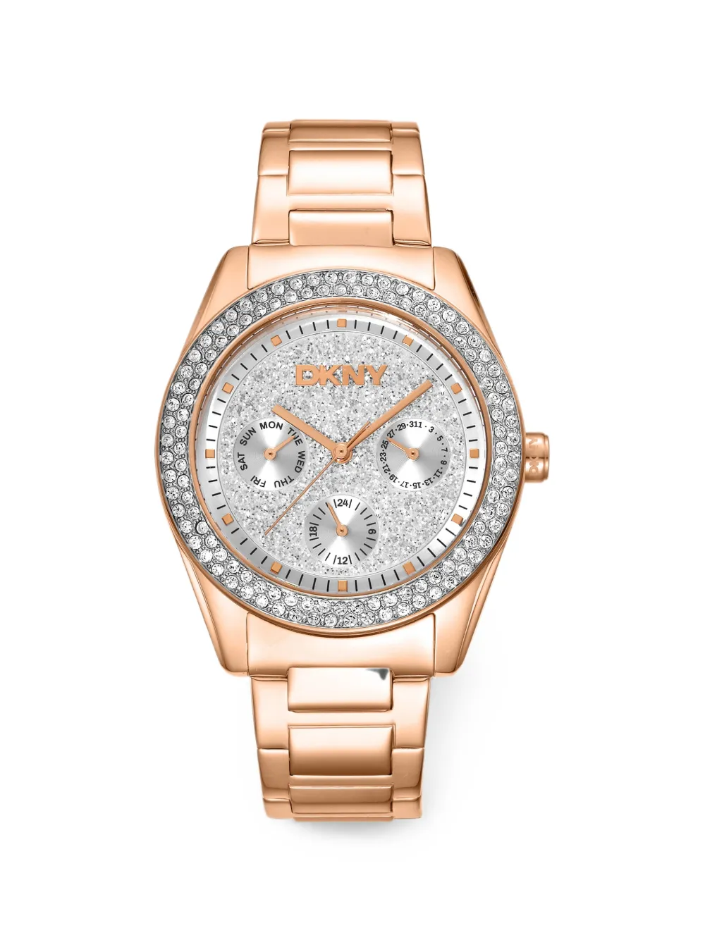 DKNY Armbanduhr mit Kristallverzierung 36mm - Rosa