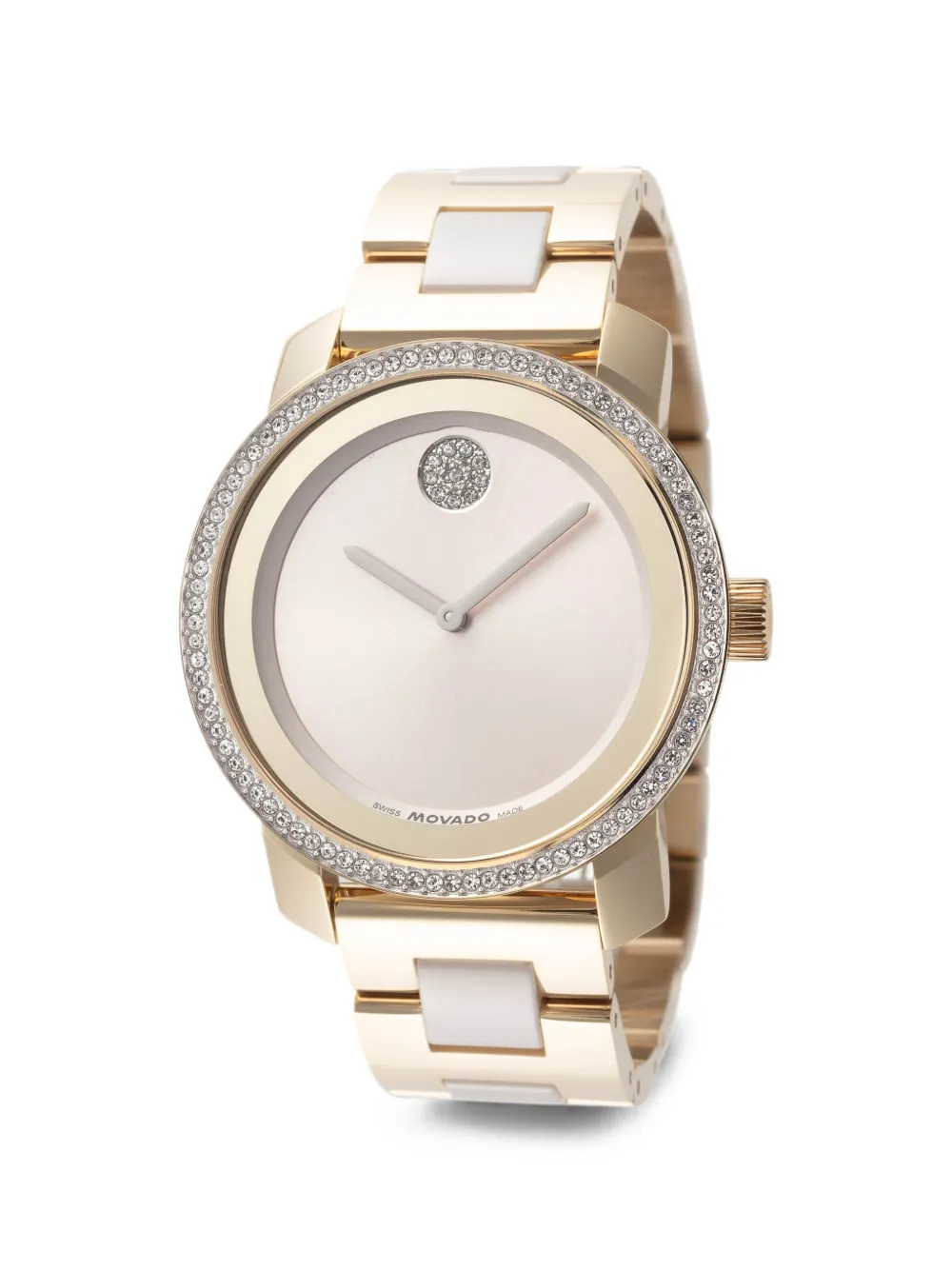 Movado Bold Crystal-embellished 36mm Watch In Yellow