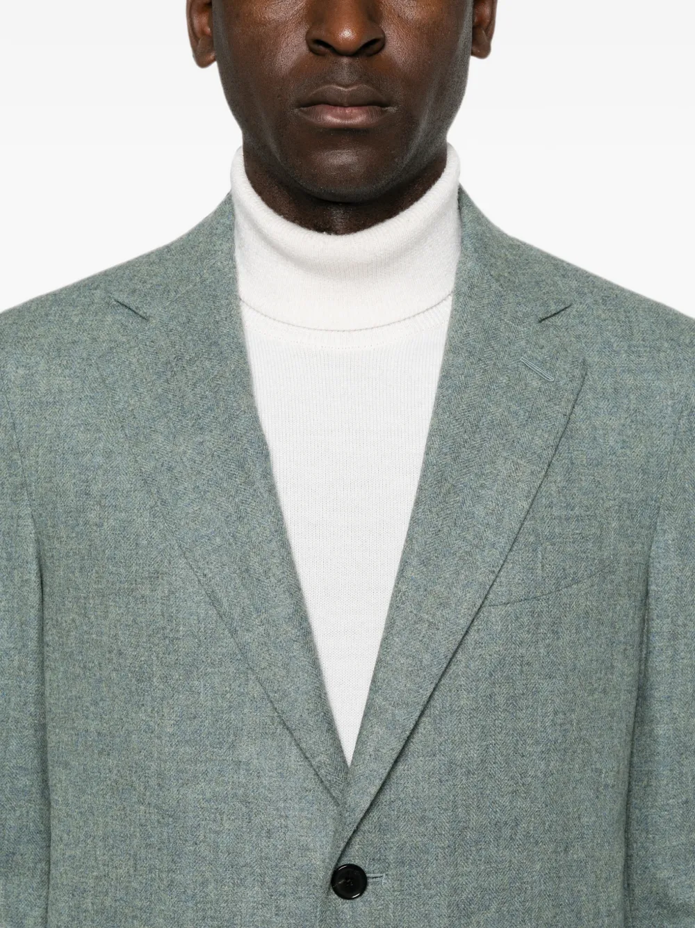 Caruso Blazer met enkele rij knopen Blauw