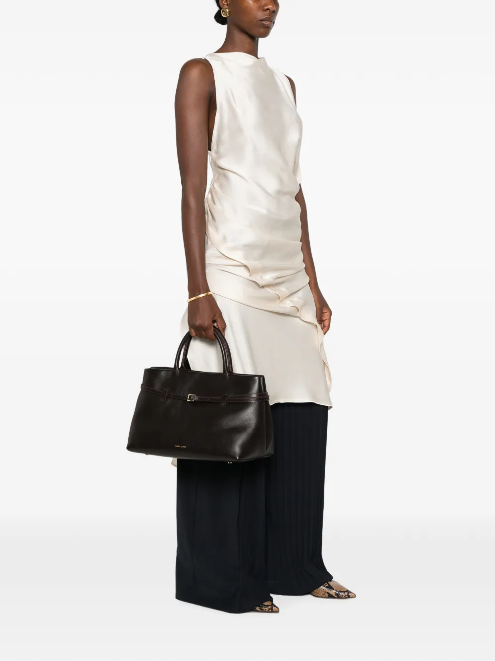 Manu Atelier 35 Le Cambon leren shopper Bruin
