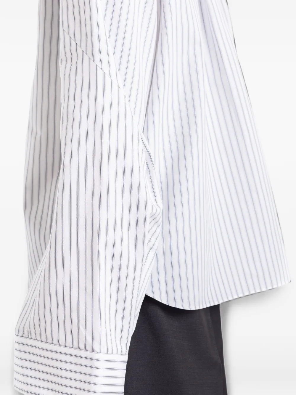 Sacai Striped-pattern Shirt In White