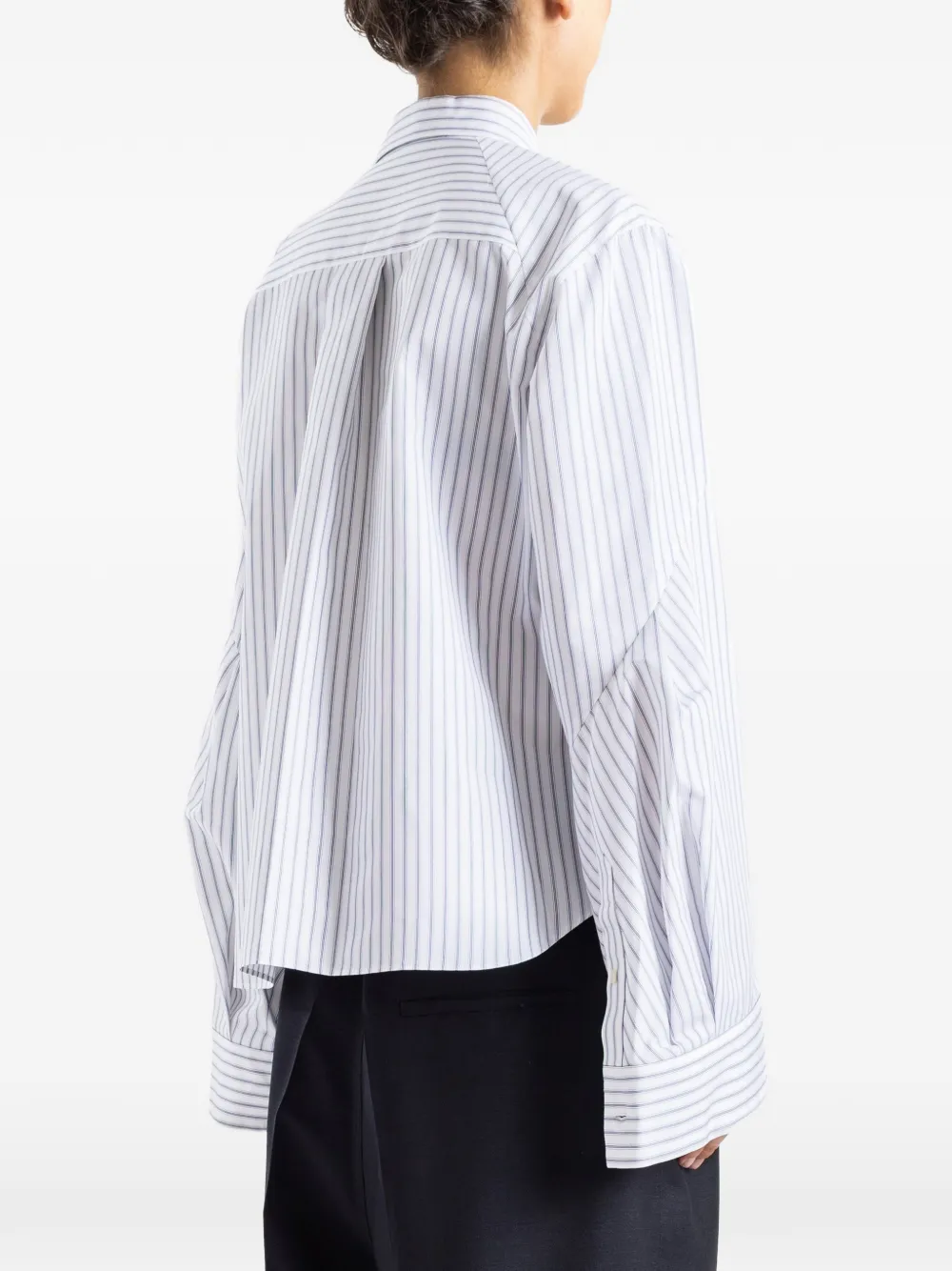 sacai vertical-stripe long-sleeve shirt Wit