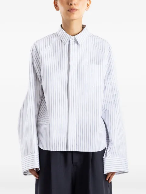 sacai camisa manga larga con rayas verticales estampadas
