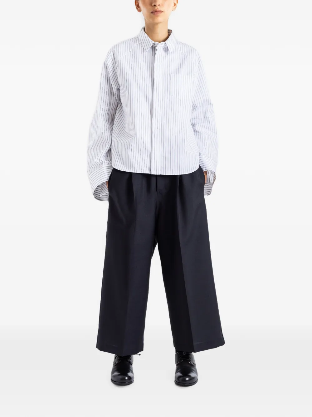 sacai vertical-stripe long-sleeve shirt Wit