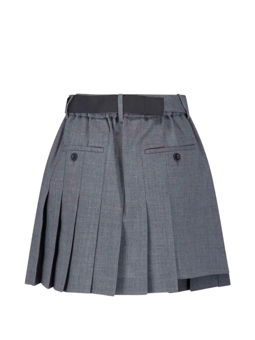 sacai Geplooide shorts met riem Grijs