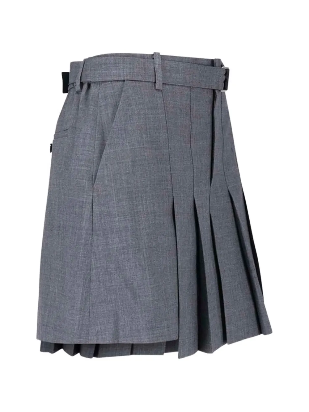 sacai Geplooide shorts met riem Grijs