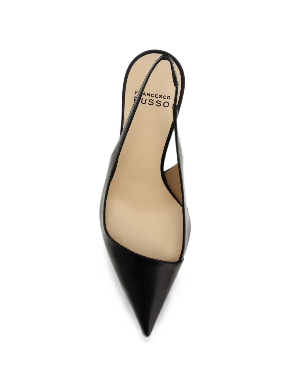 Francesco Russo pointed-toe slingback pumps Zwart