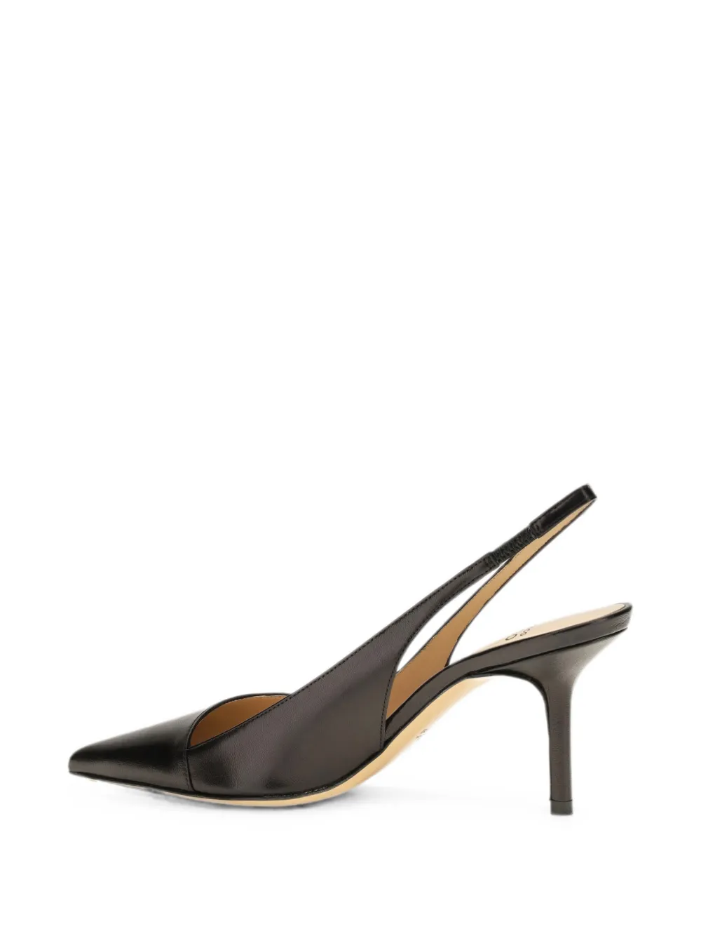 Francesco Russo pointed-toe slingback pumps Zwart